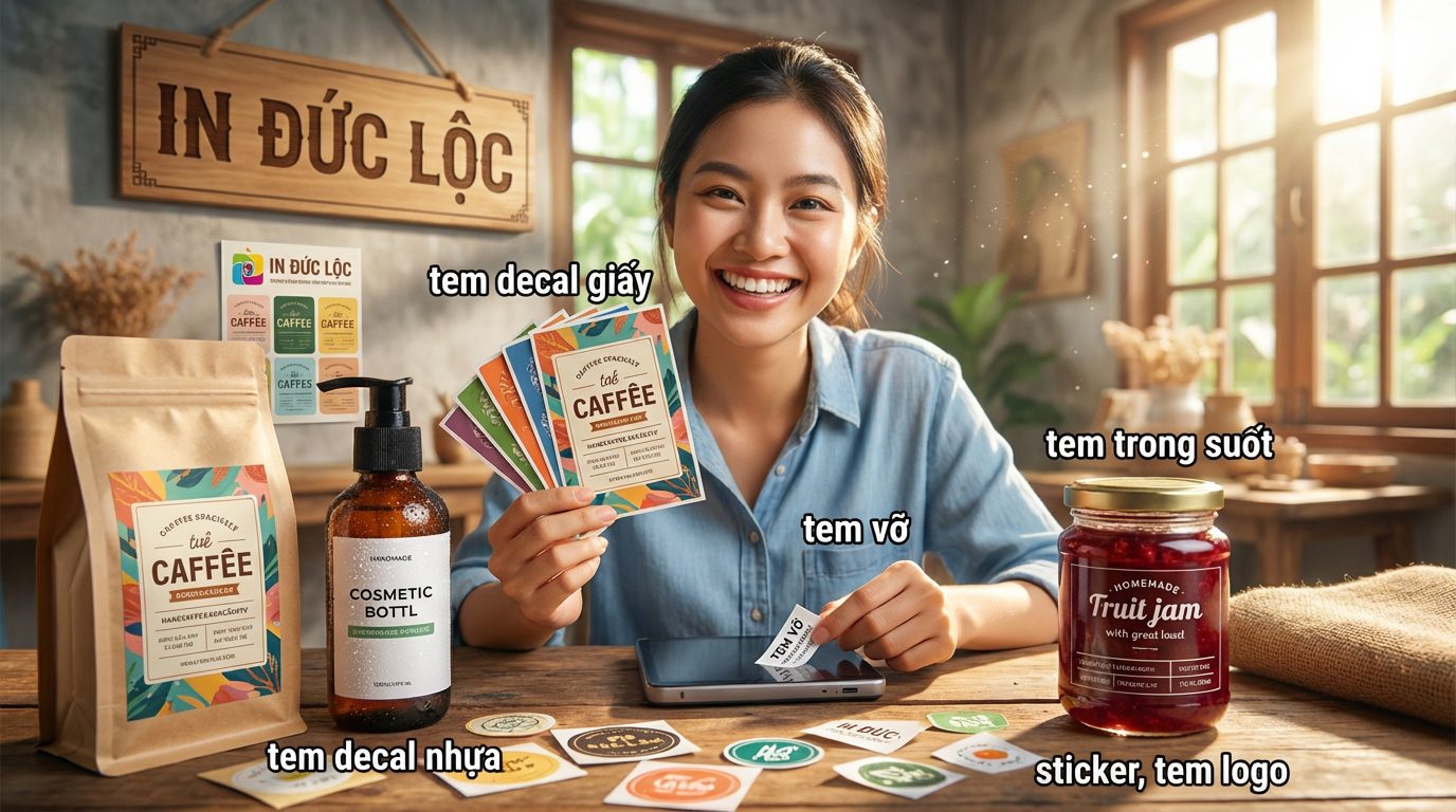 Những loại tem nhãn phổ biến nào có thể in số lượng ít tại Nha Trang?