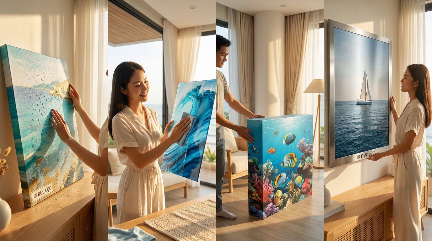 Các chất liệu in tranh Decor phổ biến nào phù hợp với môi trường biển? Các chất liệu in tranh Decor phổ biến nào phù hợp với môi trường biển?