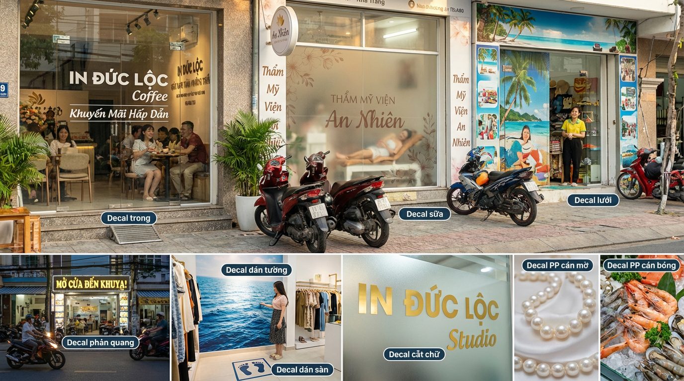 Các loại decal phổ biến để trang trí cửa hàng tại Nha Trang?
