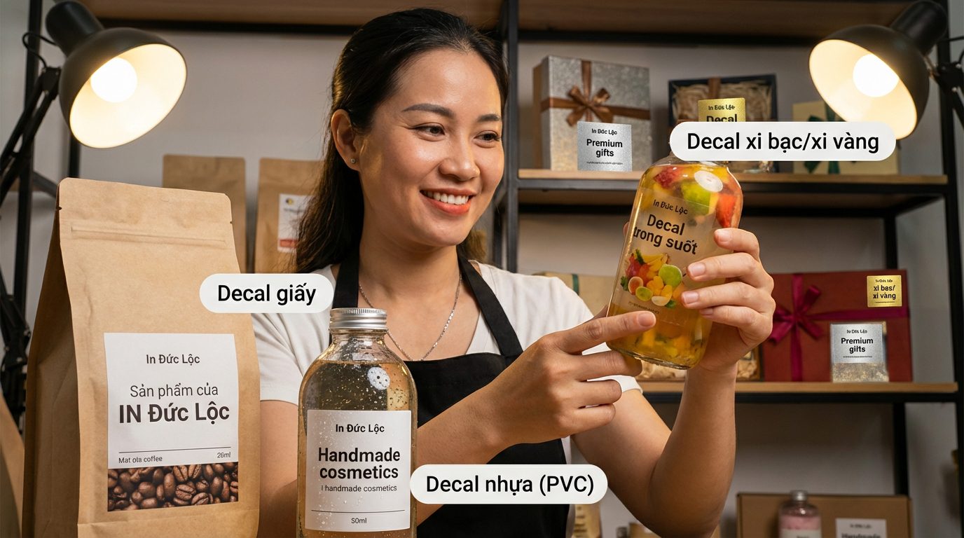 Các loại tem nhãn decal phổ biến khi In tem nhãn decal số lượng ít ở Nha Trang