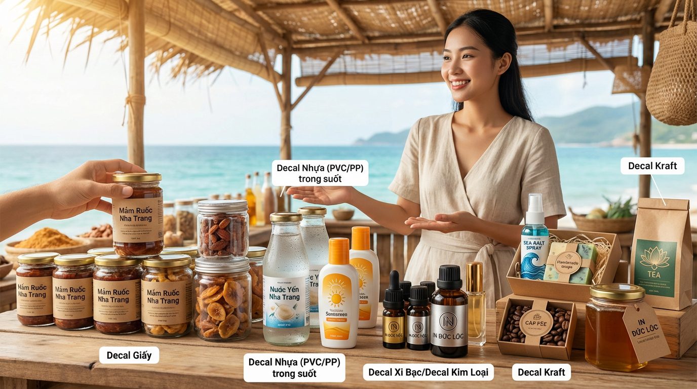 Những loại Tem Nhãn Sticker Dán Chai Lọ nào phổ biến tại Nha Trang?