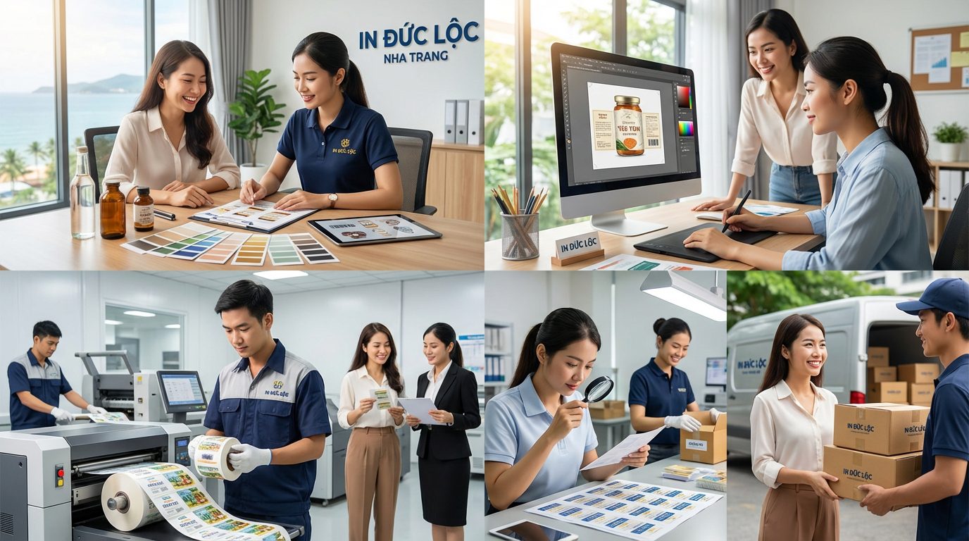 Quy trình đặt In Tem Nhãn Sticker Dán Chai Lọ Tại Nha Trang diễn ra như thế nào?