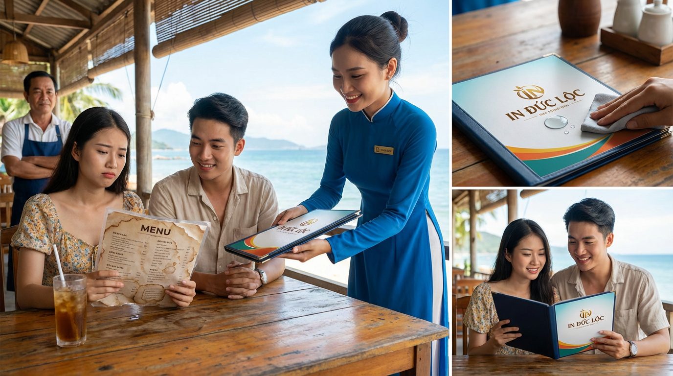 Tại Sao Việc In Menu Chống Nước, Bền Màu Lại Quan Trọng Cho Nhà Hàng Nha Trang?