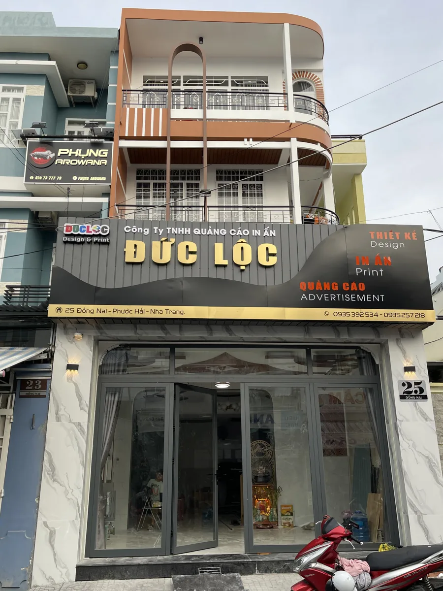 mặt tiền văn phòng In Đức Lộc tại 25 Đồng Nai, Nha Trang