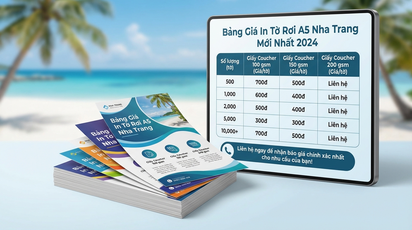 Bảng giá in tờ rơi A5 Nha Trang mới nhất 2024 có gì đáng chú ý? Bảng giá in tờ rơi A5 Nha Trang mới nhất 2024 có gì đáng chú ý?