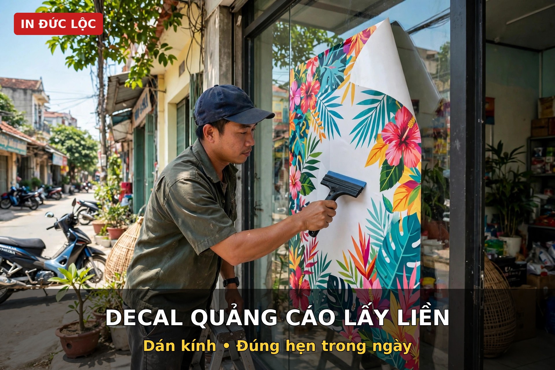 in decal quảng cáo lấy liền Nha Trang - decal dán kính